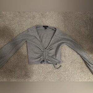 Forever 21 Heather Gray Ribbed Knit Top